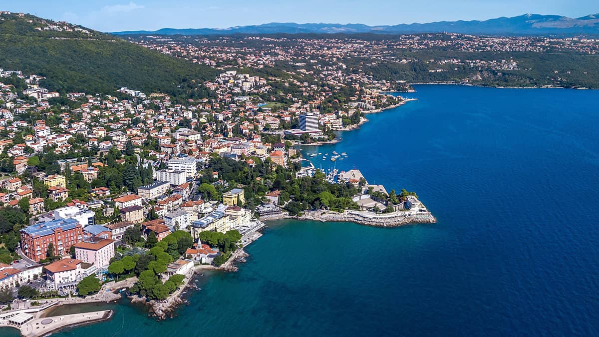 Arial panorama of Opatija, Croatia. Source: Opatija Tourist Board