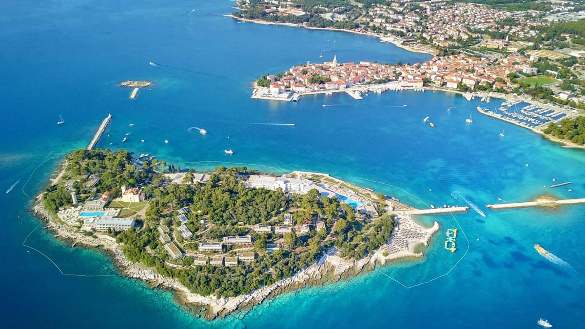 Arial panorama of Poreč, Croatia. Source: Poreč Tourist Board